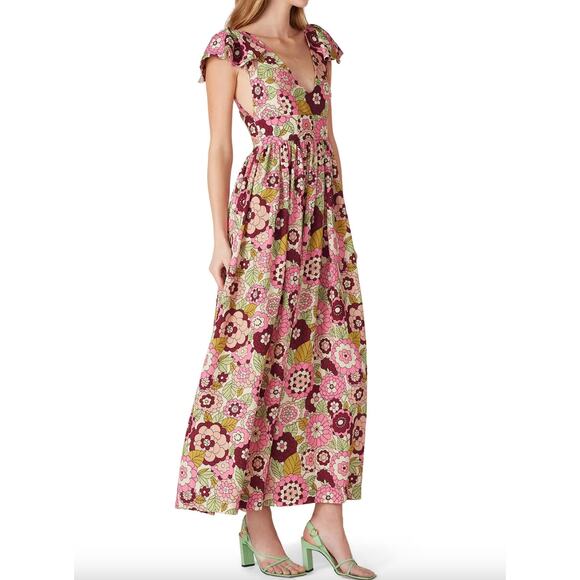 DODO BAR OR Jenny Long Floral Dress Sz Small - Picture 1 of 8